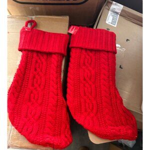 20" Cable Knit Christmas Stocking Red -Wondershop- 2 piece set